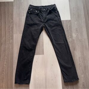 Levi's 505 Regular Fit Black Wash Jeans - Men's W31 L30